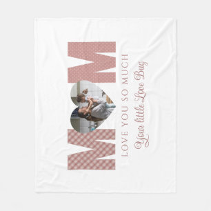 Mom Photo I Love You Fleece Blanket