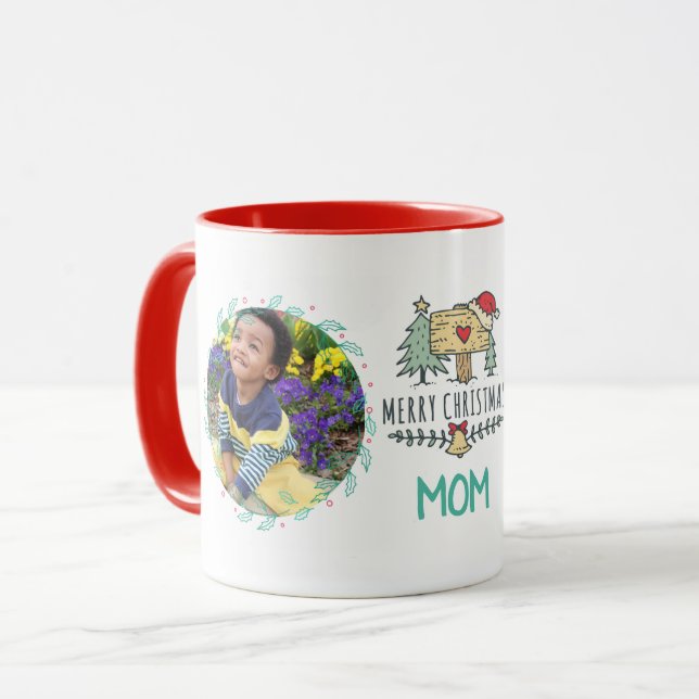 MOM PHOTO QUOTE MUG - Christmas Cute Funny (Front Left)