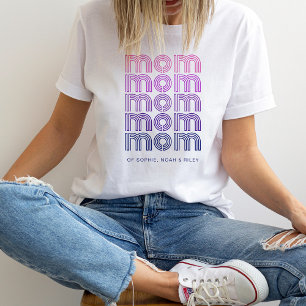 Mom   Pink and Purple Disco Style Text T-Shirt