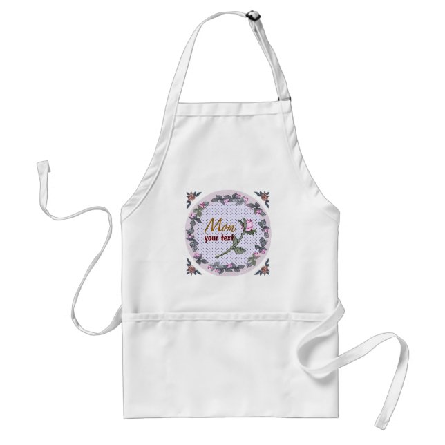 Mom Pink Rosebud  apron  (Front)