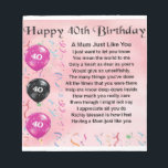 Mom Poem -  40th Birthday Notepad<br><div class="desc">A great gift for a mom on her 40th birthday.</div>