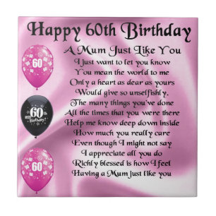 Mom poem  - 60th Birthday Tile