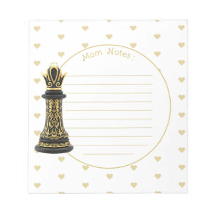 MOM Queen of my life, Golden Script Black Chess  Notepad