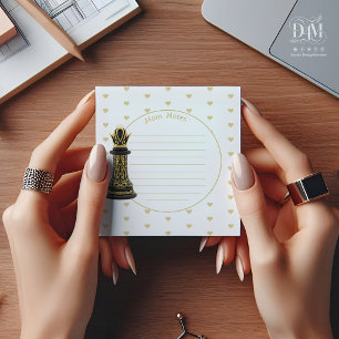 MOM Queen of my life, Golden Script Black Chess  Notepad