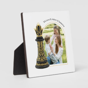 MOM Queen of my life, Golden Script Black Chess Plaque