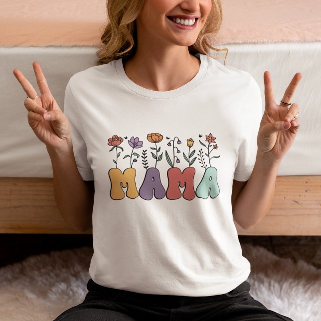 Mom Retro Floral Gift for Mom T-Shirt (Creator Uploaded)