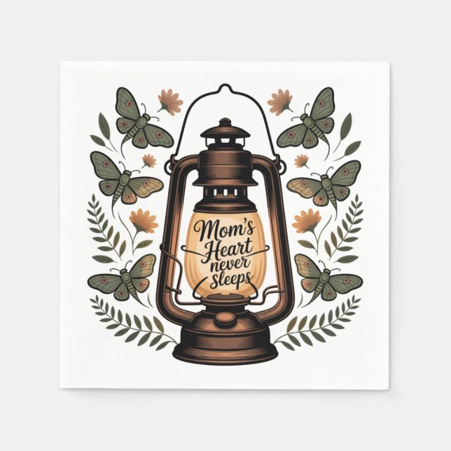 Mom’s Heart Never Sleeps Napkin (Front)