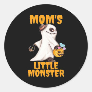 Mom’s Little Boo Monster Funny Graphic Classic Round Sticker