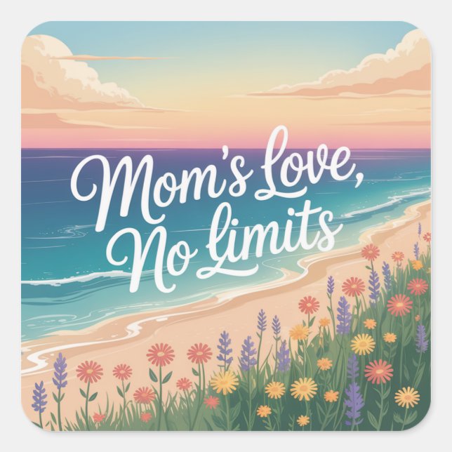 Mom’s Love, No Limits Square Sticker (Front)