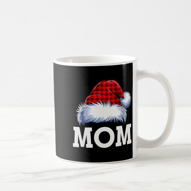 Mom Santa Red Plaid Christmas Family Matching Paja Coffee Mug (Right)
