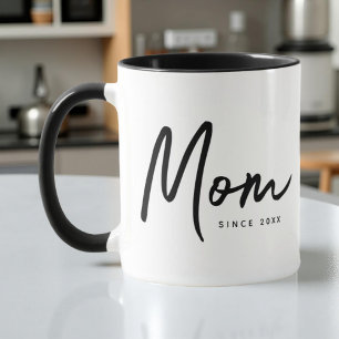 Mom Since 20XX Modern Simple Chic Mug