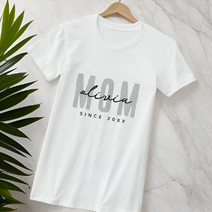 Mom Since 20XX Modern Simple Preppy T-Shirt