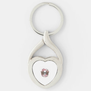 Mom Skull Mama Leopard Skull Key Ring