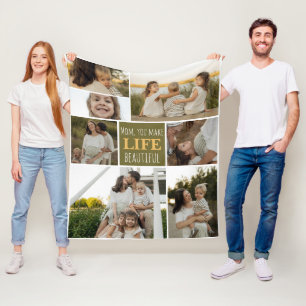 Mom Soft Cozy Photo Sleeping Fleece Blanket
