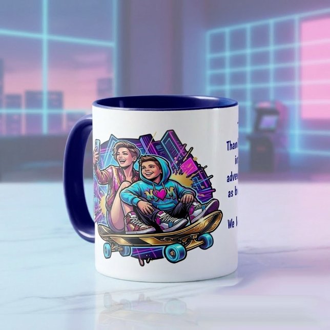 Mom & Son: Neon Drive Personalized Mug (Creator Uploaded)