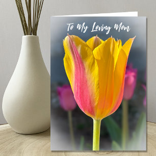 Mom Stunning Tulip Birthday Greeting Card