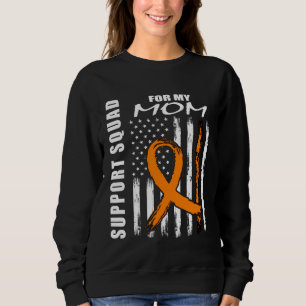 Mom Support Squad Leukemia Awareness American Flag Sweatshirt