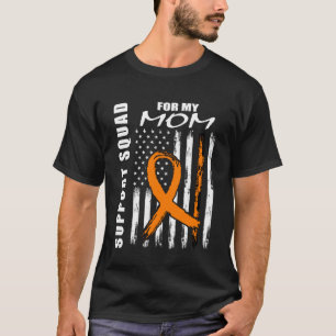 Mom Support Squad Leukemia Awareness American Flag T-Shirt