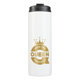 Mom The Queen Gold Creative Typography Thermal Tumbler