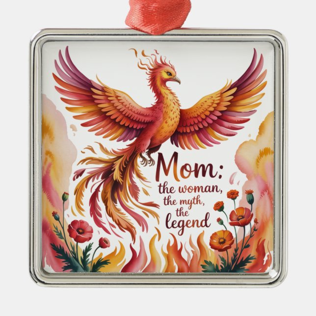 Mom: The Woman, The Myth, The Legend Metal Ornament (Front)