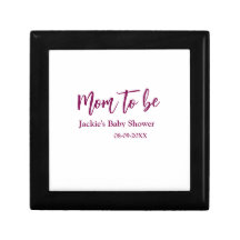 Mom to be baby shower name date pink simple minima