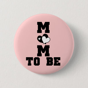 MOM to Be - Black Text 6 Cm Round Badge