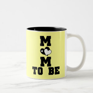 MOM to Be - Black Text Two-Tone Coffee Mug