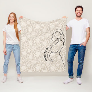 Mom-to-be Faux Lace Fleece Blanket