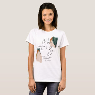 Mom to be modern terracotta green black painted T-Shirt
