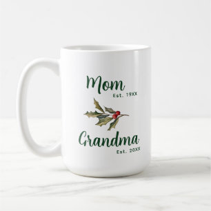Mom to Grandma Christmas Holiday Custom Keepsake Coffee Mug