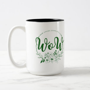 MOM upside down spells WOW! Two-Tone Coffee Mug