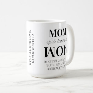 Mom Upside Down Wow Modern Mother's Day  Coffee Mug