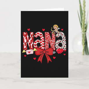 Mom Valentines Day Heart Nana Coquette Bow Nana Va Card