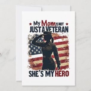 Mom Veteran Hero Patriotic Mothers Day Invitation
