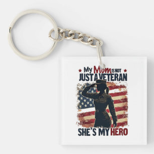 Mom Veteran Hero Patriotic Mothers Day Key Ring