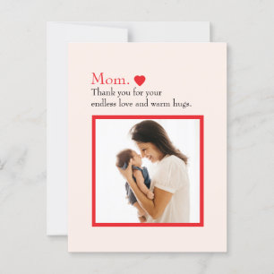 "Mom" with Heart & Custom Message - Postcard