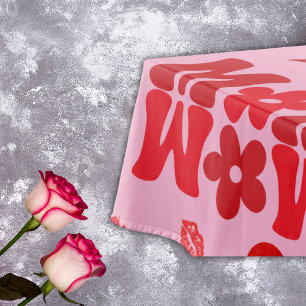 MOM/WOW: A Love Letter in Red on pink   Tablecloth