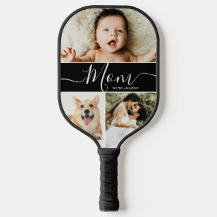 Mom You’re Amazing Custom Photo Collage gift Pickleball Paddle