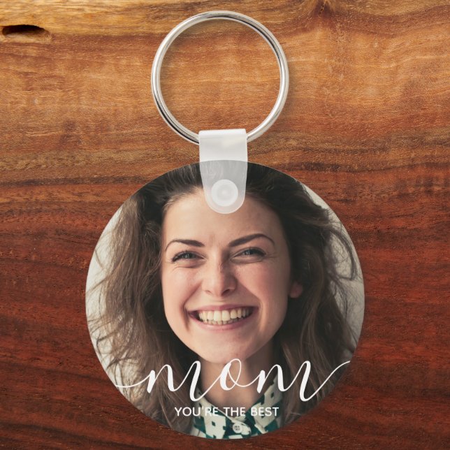Mom You're The Best | Modern Classic Photo  Key Ring (Front)