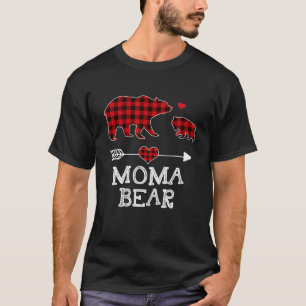 Moma Bear Buffalo Plaid Red Buffalo Plaid Family T-Shirt