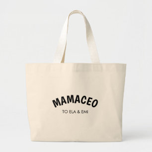 Momager Modern Mom Manager Custom Names Large Tote Bag