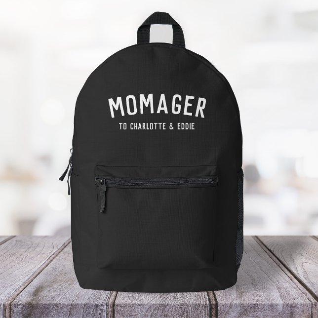 Momager | Modern Mum Manager Kids Names Printed Backpack (Creator Uploaded)