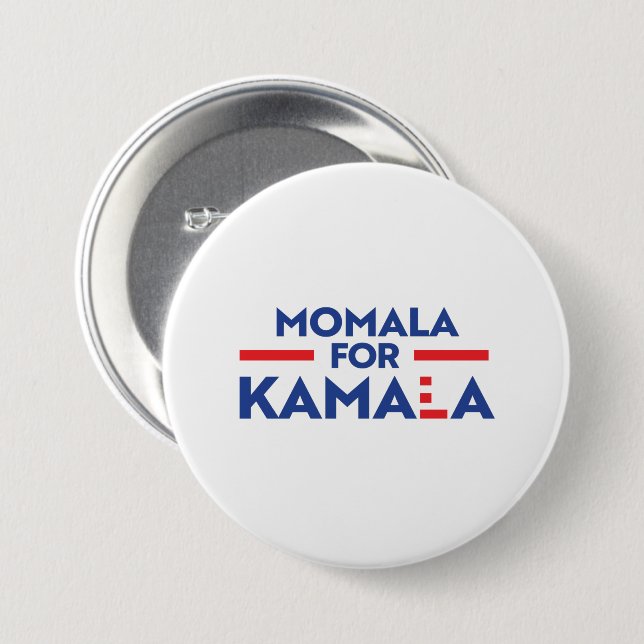 MOMALA FOR KAMALA 7.5 CM ROUND BADGE (Front & Back)