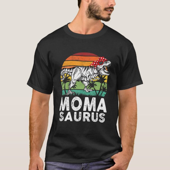 Momasaurus Funny T Rex Dinosaur Moma Saurus Family T-Shirt (Front)
