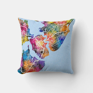 Mombasa Kenya City Map Cushion