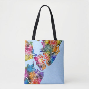 Mombasa Kenya City Map Tote Bag