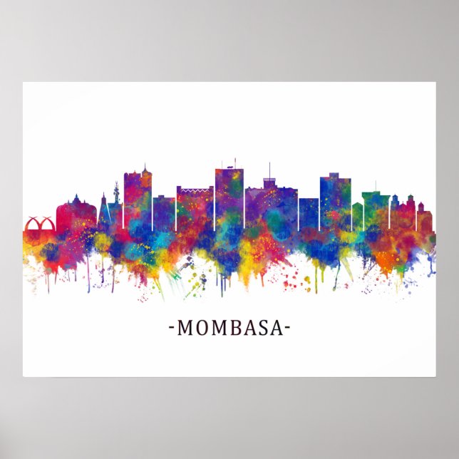 Mombasa Kenya Skyline Poster (Front)