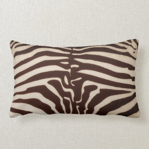 Mombasa Zebra Print Lumbar Throw Pillow, Brown Lumbar Cushion
