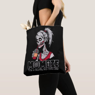 Mombie, like a zombie, but with kids tote bag