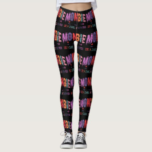 Mombie Zombie With Kids Womens Leggings
